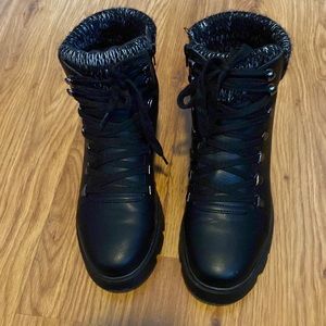 L4L by Lust for Life Womens Frio Faux Leather Sweater Combat Boots